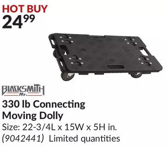 Princess Auto Blacksmith 330 lb connecting moving dolly offer