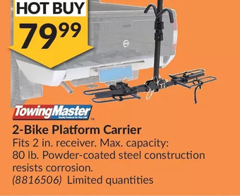 Princess Auto Towing master 2-bike platform carrier offer