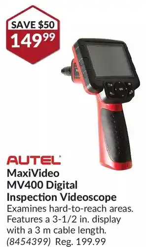 Princess Auto Autel maxivideo mv400 digital inspection videoscope offer