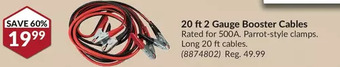 Princess Auto Grip 20 ft 2 gauge booster cables offer