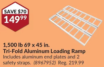 Princess Auto 1,500 lb 69 x 45 in. tri-fold aluminum loading ramp offer