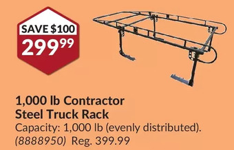 Princess Auto 1,000 lb contractor steel truck rack offer