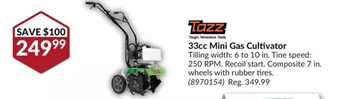 Princess Auto Tazz 33cc mini gas cultivator offer