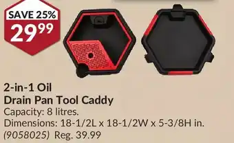 Princess Auto 2-in-1 oil drain pan tool caddy offer