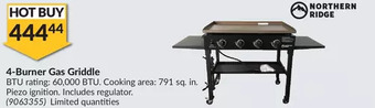 Princess Auto Northern ridge 4-burner gas griddle offer