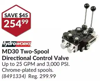 Princess Auto Hydro works md30 two-spool directional control valve offer