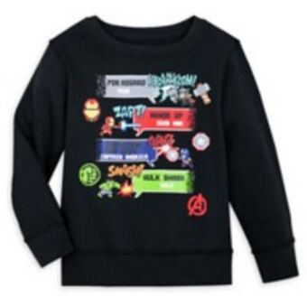 Disney Store Marvel heroes video game sweatshirt for kids offer