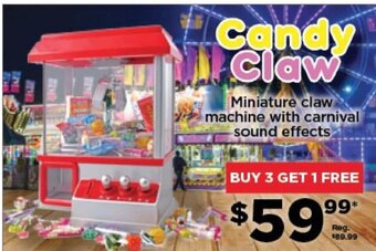 Showcase Candy Claw Miniature Claw Machine with Carnival Sound Effects offer