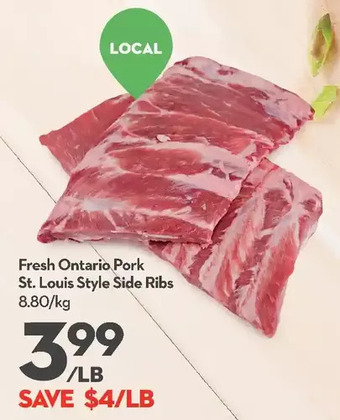 Longo's Fresh ontario pork st. louis style side ribs offer