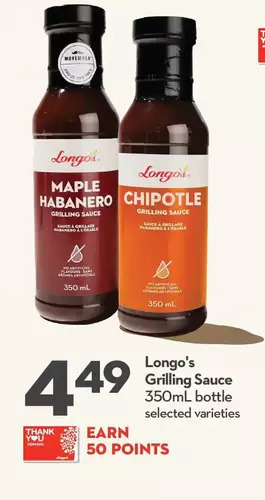 Longo's Longo's grilling sauce offer