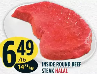 Marché Adonis Inside round beef steak halal offer
