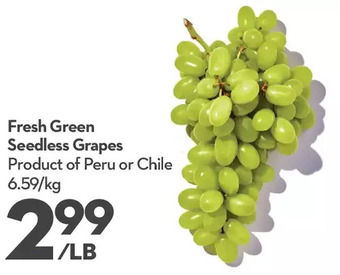 Longo's Fresh green seedless grapes offer
