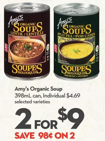 Longo's Amy's organic soup offer