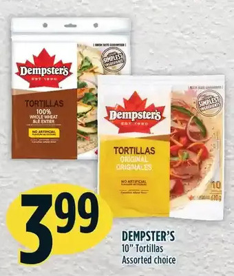 Marché Adonis Dempster's 10 tortillas offer