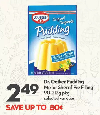 Longo's Dr. oetker pudding mix or sherrif pie filling offer
