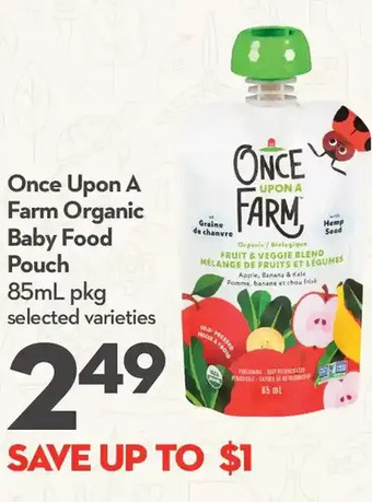 Longo's Once upon a farm organic baby food pouch offer