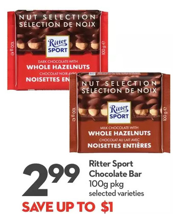 Longo's Ritter sport chocolate bar offer