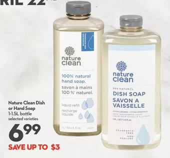 Longo's Nature clean dish or hand soap offer