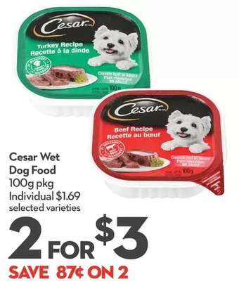 Longo's Cesar wet dog food offer