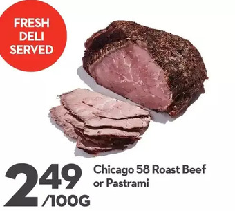 Longo's Chicago 58 roast beef or pastrami offer