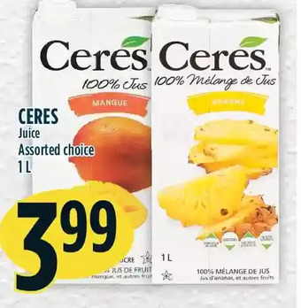 Marché Adonis Ceres juice offer