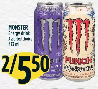 Marché Adonis Monster energy drink offer