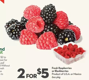 Longo's Fresh raspberries or blackberries offer