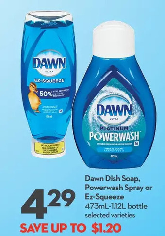Longo's Dawn dish soap, powerwash spray or ez-squeeze offer