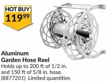 Princess Auto Aluminum Garden Hose Reel Holds up to 200 ft of 1/2 in. and 150 ft of 5/8 in. hose. offer