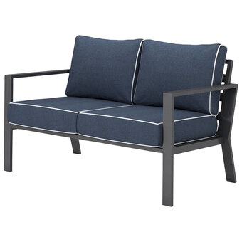 Best Buy Portofino powder coated aluminum outdoor loveseat - stone blue offer