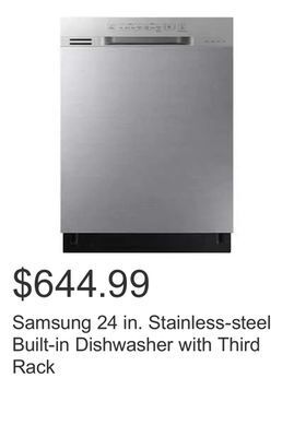 Costco Samsung 24 in. stainless-steel built-in dishwasher with third rack offer