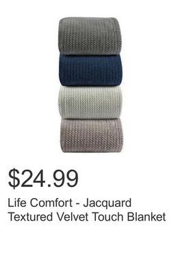 Costco Life comfort - jacquard textured velvet touch blanket offer