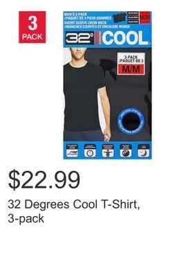Costco 32 degrees cool t-shirt, 3-pack offer