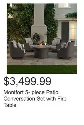 Costco Montfort 5- piece patio conversation set with fire table offer