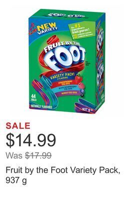 Costco Fruit by the foot variety pack, 937 g offer