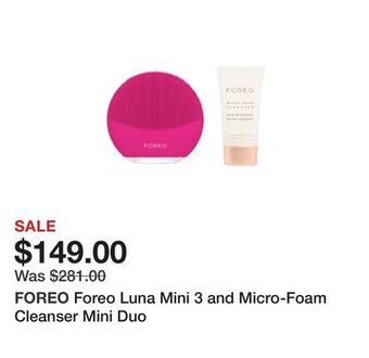 TSC Stores Foreo luna mini 3 and micro-foam cleanser mini duo offer