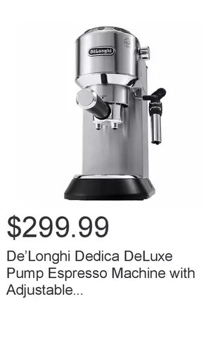Costco De’longhi dedica deluxe pump espresso machine with adjustable frothing wand offer
