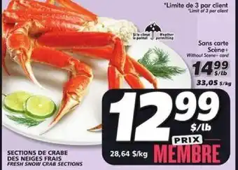 IGA Fresh Snow Crab Selections offer