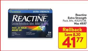 Walmart Reactine extra strength offer