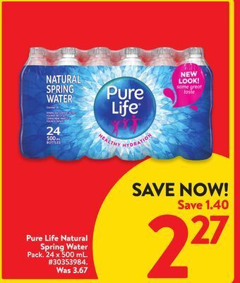 Walmart Pure life natural spring water offer