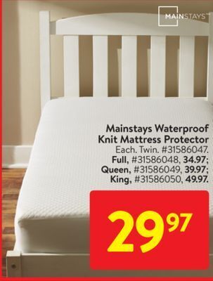 Walmart Mainstays waterproof knit mattress protector offer