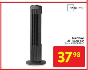 Walmart Mainstays 28 tower fan offer
