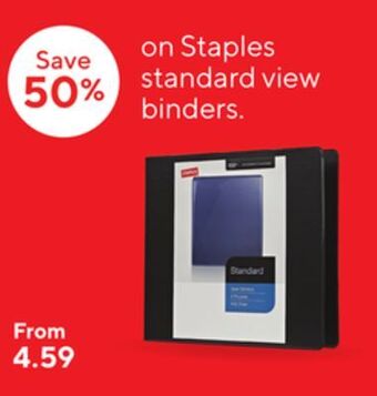 Staples Staples standard view binders offer