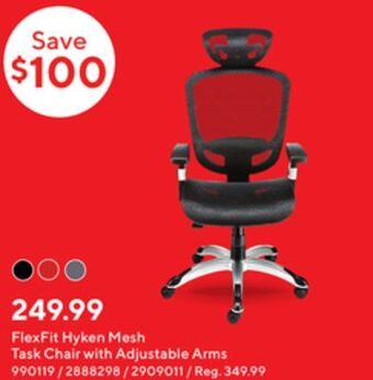 Staples Flex fit hyken mesh task chair with adjustable arms offer