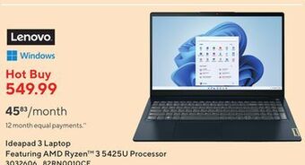 Staples Lenovo ideapad 3 laptop offer