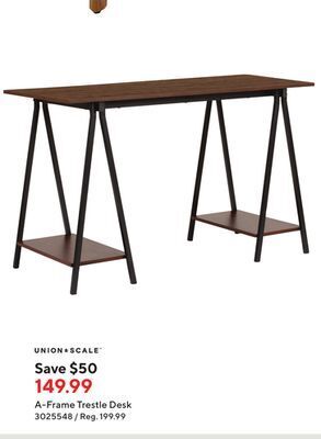 Staples Union & scale a-frame trestle desk offer