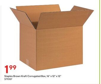 Staples Staples brown kraft corrugated box, 16 x 12 x 12 offer