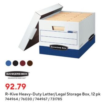 Staples R-kive heavy-duty letter/ legal storage box offer