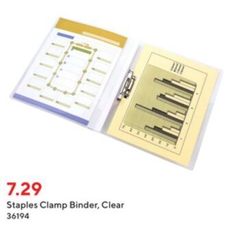 Staples Staples clamp binder, clear offer