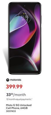 Staples Motorola moto g 5g unlocked cell phone, 64gb offer